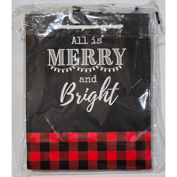 None Other - 6 Piece Assorted Black and Red Christmas Gift Bags 8" x 10" NWT